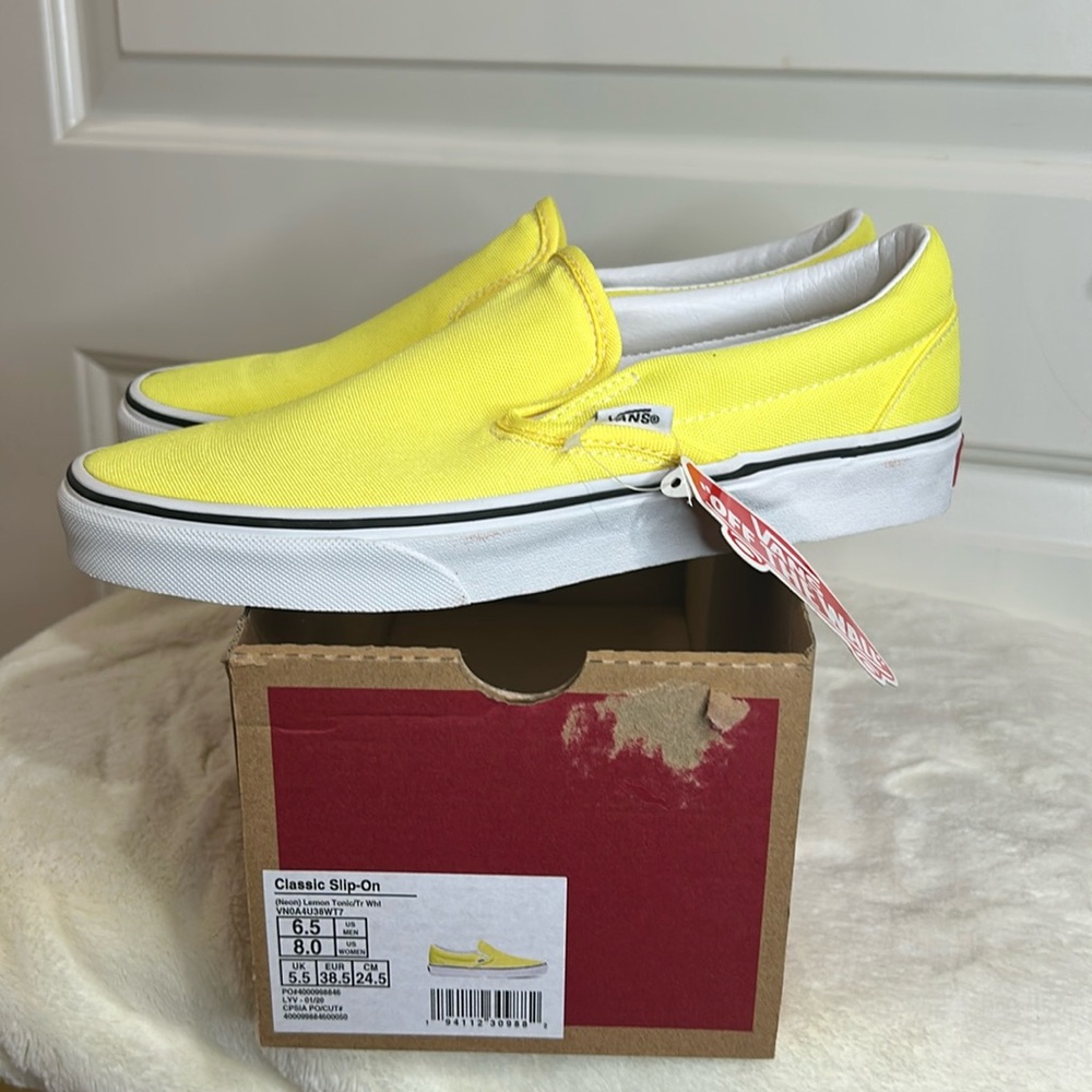 New! Vans Classic Slip-On (Neon) Lemon Tonic